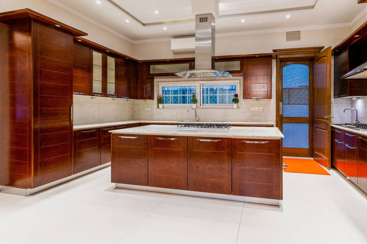 Elegant painted kitchen cabinetry in a luxury home